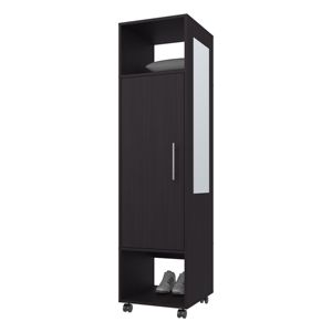 DB Summit Armoire portable en mélamine avec porte miroir et rangement ouvert - Product Image 2