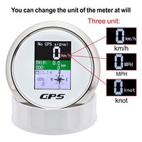 Compteur de vitesse numérique GPS 85 mm, odomètre, affichage TFT étanche, MPH, nœuds, boussole, jauge pour bateaux et voitures