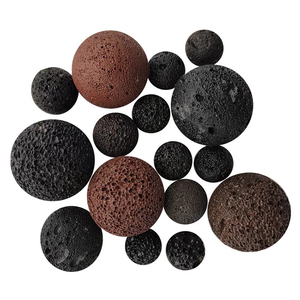 Boule de feu en pierre volcanique de roche de lave ronde naturelle <span class=keywords><strong>pour</strong></span> le gaz intérieur ou extérieur et le gril de barbecue brûleurs et cheminées - Product Image 2