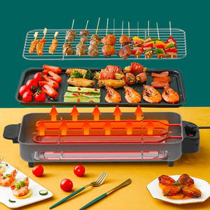 Grille électrique multifonction <span class=keywords><strong>sans</strong></span> <span class=keywords><strong>fumée</strong></span>, revêtement antiadhésif PTFE, grilles de barbecue, grille électrique de table pour usage domestique et automobile - Product Image 2