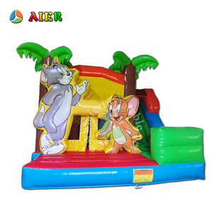 บ้านลมเป่าลมธีมทอมแอนด์เจอร์รี่เกรดเชิงพาณิชย์ พร้อมสไลเดอร์ ทำจาก PVC สำหรับเช่าจัดงานปาร์ตี้เด็ก - Product Image 1