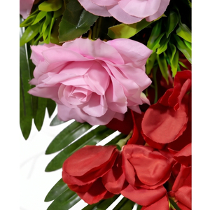 Ramo de Rosas Artificiales Rojas y Rosadas, Guirnaldas Decorativas y Arreglos Florales para Colgar en la Pared, Decoración para el Hogar y Bodas - Product Image 3