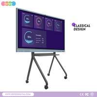 Écran tactile interactif intelligent de 65 pouces, 20 points de contact, résolution 4K, Android Windows 10, système double portable, écran infrarouge, connexion OPS
