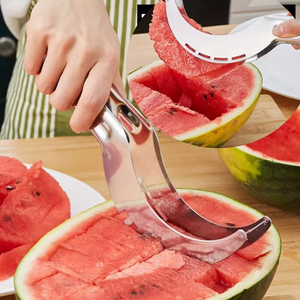 Efficient Stainless Steel Watermelon Slicer Server with Non-Slip Handle Manual Fruit Divider and <b>Cutter</b> Tool - Product Image 3