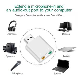 <span class=keywords><strong>Tarjeta</strong></span> <span class=keywords><strong>de</strong></span> Sonido Externa USB 7.1 OEM, Adaptador <span class=keywords><strong>de</strong></span> <span class=keywords><strong>Tarjeta</strong></span> <span class=keywords><strong>de</strong></span> Sonido <span class=keywords><strong>Virtual</strong></span> 3D con Micrófono y Auriculares <span class=keywords><strong>de</strong></span> 3.5mm, Apto para Laptops - Product Image 2