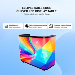 Digital Curved LED DJ Bar Counter with Casters LED Advertising Display Stand for Event <b>Stage</b> Booth Exhibition Promotion - Product Image 3