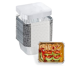 Boîte en aluminium jetable de qualité alimentaire, carrée, 6x6 pouces, 540 ml, recyclable, écologique, plateau de cuisson et emballage pour gâteaux - Product Image 1