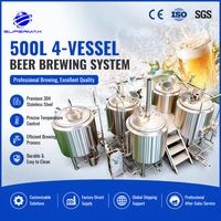 Système complet de brassage de bière personnalisé 500L 5BBL à rendement élevé sur investissement, avec automatisation PLC et cuves de fermentation