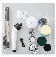 Brosse de nettoyage électrique 9-en-1 avec distributeur de liquide, manche télescopique, en plastique, modèle 9011