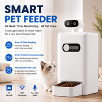 Distributeur automatique intelligent pour chat avec WiFi, 3,5 L, en plastique et acier inoxydable, avec caméra 4K pour l'alimentation programmée des chats