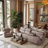 Canapé-lit modulable convertible moderne extensible avec porte-gobelets en cuir de haute qualité, écologique, structure en bois, idéal pour appartement