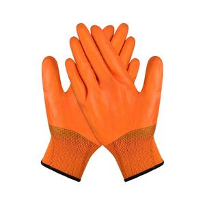 Full <b>PVC</b>-Coated Polyester Work <b>Gloves</b> Slightly Textured Surface Waterproof Oil Resistant Anti-Slip Elastic Knit Wrist High - Product Image 2