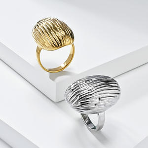 Geometric Titanium Steel <b>Ring</b> 18K Gold Plated Women's Fashion Daily Wear - Product Image 1