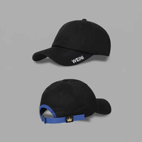 Casquette de baseball unisexe vintage en tissu éponge à 6 panneaux avec broderie de lettres, design ajusté, fermeture à boucle dorée