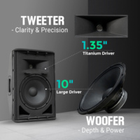 Accuracy Pro Audio CAO10D3 Altavoz Activo de 10 Pulgadas, Sistema de PA Profesional de Plástico de Alta Potencia con DSP