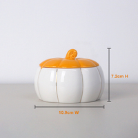 Pot de rangement en céramique en forme de citrouille avec couvercle, vente en gros, décoration personnalisée pour la maison, organisateur de table, pot à épices pour la cuisine