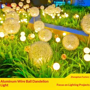 Stainless Steel Wire <b>Ball</b> Dandelion Spherical LED Decorative <b>Lights</b> for Garden Wedding and Street Use <b>Outdoor</b> Scene Lighting - Product Image 2