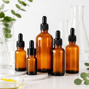 120ml 4oz Large Amber Glass <b>Dropper</b> <b>Bottle</b> Thick Wall Hair Massage Carrier Oil Salon Spa Bulk Professional Size Factory - Product Image 2