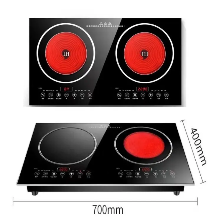 110V/220V nuovo Design vendita calda ad alta potenza Multi-funzione doppia stufa a induzione 2 fornelli cucina elettrica