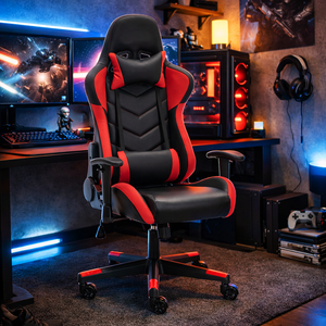 Chaise de bureau ergonomique de style industriel Ruibao OEM, dossier haut en cuir PU, avec support lombaire, pivotante, vérin à gaz 4 positions - Product Image 1