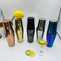 Shakers à cocktails 750 ml + 600 ml, shaker à cocktails Boston, mélangeur de bar, kit de barman, accessoires de bar, quatre couleurs au choix