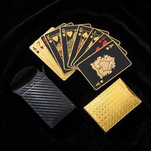 Juego de Cartas de Póquer de Lujo Negras con Lámina Dorada, PVC Impermeable y Duradero, para Espectáculos de Magia, Regalos para Fiestas - Product Image 2