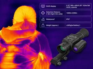 Lunette thermique 640x512 avec télémètre laser 50Hz, monoculaire infrarouge pour la chasse en extérieur et l'observation de la nature - Product Image 4