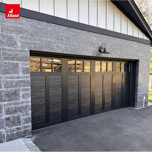 Puerta de Garaje Seccional Moderna con Controles Automáticos, Paneles de Textura de Madera con Acabado Negro de Allandgroup Images Entry House - Product Image 3