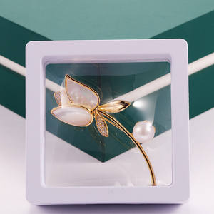 Broche de Perla de Agua Dulce de 10 mm con Diseño de Mantou Chapado en Diamantes de Loto con Incrustaciones de Aleación de Cobre para Fiesta o Regalo - Product Image 4