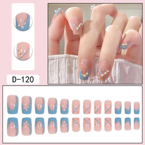 24 <span class=keywords><strong>Uñas</strong></span> Postizas <span class=keywords><strong>Cortas</strong></span> y Elegantes de ABS, Venta al por Mayor de Fábrica, Lindas <span class=keywords><strong>Decoraciones</strong></span> de Perlas y Diamantes de Imitación <span class=keywords><strong>para</strong></span> <span class=keywords><strong>Uñas</strong></span> Artificiales - Product Image 4