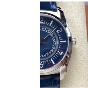 Reloj de Lujo Retro con Esfera Azul y Función de Salto de Hora, Reloj de Pulsera Mecánico con Caja de Acero Inoxidable y Función de Fecha - Product Image 2