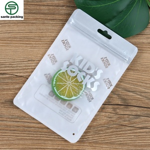 Custom Printed Clear Matte White Kid's Socks Packaging Clothing Underwear Underpants T-Shirt Bags Recyclable Shoes - Product Image 1