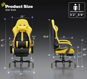 <span class=keywords><strong>Silla</strong></span> Gamer Ergonómica Moderna, Grande y Alta, Giratoria, con Función de Balanceo, para Oficina y Videojuegos, Económica, de Alta Calidad - Product Image 2