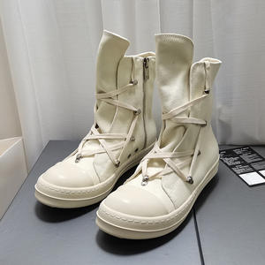 Unisex Casual <span class=keywords><strong>Sneakers</strong></span> in tela bianco nero all'ingrosso con fondo spesso Lace Up scarpe da passeggio per uomo <span class=keywords><strong>donna</strong></span> estate inverno - Product Image 3