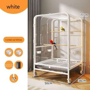 Kuş kafesi yüksek kaliteli ekstra büyük kuş kafesi kapalı paslanmaz çelik Bite ve çizilmeye dayanıklı çok fonksiyonlu ekran papağan - Product Image 4