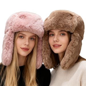 Chapeau d'aviateur Lei Feng doublé de polaire épais, protection des oreilles pour l'équitation en hiver, doux, respectueux de la peau, chaud, coupe-vent, chapeau de voyage - Product Image 1