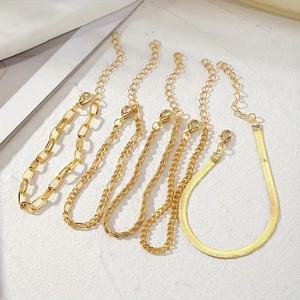 2024ヴィンテージゴールドラウンドビーズブレスレットシルバーティアードフラットチェーンネックレス女性用誕生日パーティーウエディングジュエリーギフト - Product Image 6