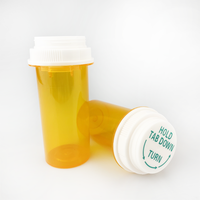 Flacon à pilules en plastique à sécurité enfant, cylindre personnalisé à clic, flacon réversible pour médicaments, conteneur d'emballage, sérigraphie