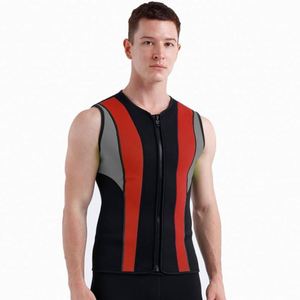 Veste de plongée en néoprène <span class=keywords><strong>noir</strong></span> et bleu de 3 mm pour adultes, hommes et femmes, veste de surf, combinaison de plongée - Product Image 2