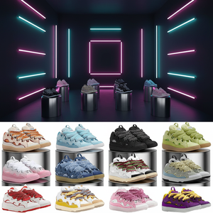 รองเท้าแ<span class=keywords><strong>ฟ</strong></span>ชั่นดีไซ<span class=keywords><strong>น</strong></span>์เ<span class=keywords><strong>น</strong></span>อร์ รุ่น GD007 หนังแท้ สไตล์ Curb Sneakers ลำลอง แต่งตัวได้ ใส่ได้ทั้งชายหญิง สี<span class=keywords><strong>น</strong></span>้ำเงินเด<span class=keywords><strong>น</strong></span>ิม ขาว ลายเสือดาว ระบายอากาศได้ดี แบบผูกเชือก - Product Image 2