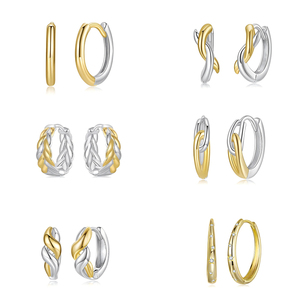 Orecchini a Cerchio Jiangyuan all'Ingrosso in Argento Sterling 925 con Pietre Preziose Colorate Placcati <span class=keywords><strong>Oro</strong></span> Personalizzati per Donna - Product Image 1