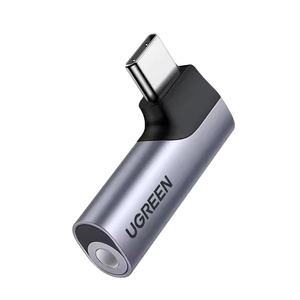 อะแดปเตอ<span class=keywords><strong>ร์</strong></span>เสียง USB C เป็น 3.5 มม. UGREEN แบบมุมฉาก สำหรับ<span class=keywords><strong>หู</strong></span>ฟัง ไมโครโฟน ช่องเสียบ Aux  อะแดปเตอ<span class=keywords><strong>ร์</strong></span> USB C 90 องศา สำหรับ Samsung iPad - Product Image 1