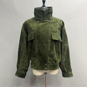 معاطف جلدية مخصصة عالية الجودة من جانكوكو ، دراجة نارية حقيقية قصيرة للنساء - Product Image 1