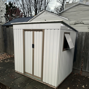 Abri <span class=keywords><strong>de</strong></span> jardin extérieur 6x4 pieds, abri métallique tout temps avec portes verrouillables - Product Image 1