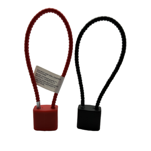 良質のガンロック赤/黒南京錠安全8.5インチキー付きケーブルロック - Product Image 5