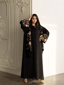 Abito Islamico Tradizionale Ricamato a Mano su Misura per <span class=keywords><strong>Donne</strong></span>, Veste Araba Turca e Hijab, Set di 2 Pezzi Abaya Femminile - Product Image 5