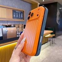 Funda de Teléfono de Lujo con Forma de Maleta de TPU+PC para 17 Pro Max/16 Pro Max/15 Pro Max, Soporte Magnético con Anillo, Diseño de Rayas de Equipaje, Acabado Mate