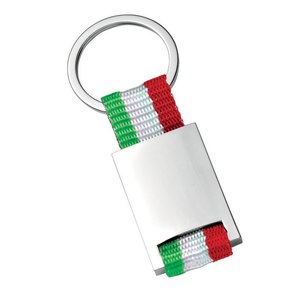 Porte-clés en nylon avec drapeau italien et mousqueton, porte-clés promotionnel sans boîte - Product Image 1