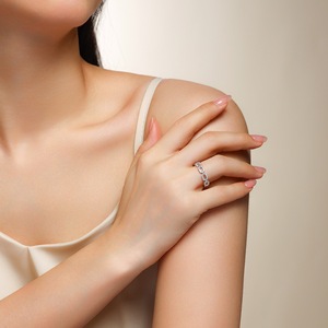 Anillos de Diamantes Baguette Naturales J&C Populares para Mujer, Anillos de Compromiso de Plata S925 con Baño de Rodio, Opción de Regalo - Product Image 2