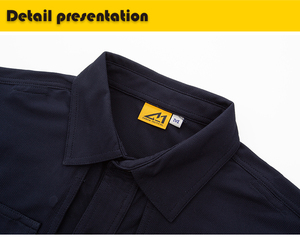เสื้อเชิ้ตแขนยาวผู้ชาย A-1 ผ้าโพลีเอสเตอร์ 92% สแปนเด็กซ์ 8% แห้งเร็ว ไม่ยับ ระบายอากาศดี เหมาะสำหรับใส่ทำงานในฤดูใบไม้ร่วง - Product Image 4